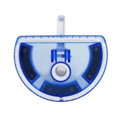 Pool Central Deluxe Half Moon Transparent Weighted Vinyl Liner Swimming Pool Vacuum Head 10.5" - White/Blue