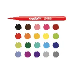 CARIOCA Super Brush Felt Tip Washable Pens - 20 Pieces