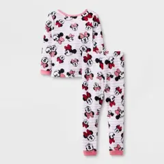 Toddler Girls' 4pc Minnie Mouse Snug Fit Pajama Set - Pink