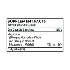 THORNE Magnesium CitraMate - Magnesium Supplement with Citrate-Malate - Gluten-Free, Dairy-Free, Soy-Free - 90 Capsules