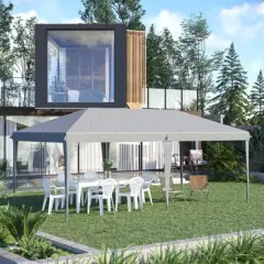 DSVIMOY 10'*20' Pop Up Canopy Tent, Outdoor Instant Gazebo Sun Shade Shelter for Catering, Wedding, Gray, 230.4"*116.4"*106.8"