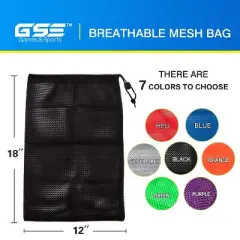 GSE 12x18" Mesh Drawstring Bag with Lock for Baseball, Softball, Tennis, Pickleball Ball, Golf Ball, Beach, Laundry