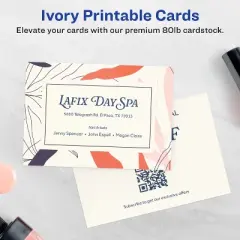 Avery Printable Rectangle Postcards, 3.5" x 5", Ivory Cardstock, Print-to-the- Edge, Laser/Inkjet Cards, 40 Total