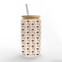 Creative Products Mushroom Pattern 16 oz. Glass Can Cup