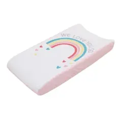 Little Love by NoJo "We Love You So" Multi Color Rainbow 2 Piece Super Soft Changing Pad Covers