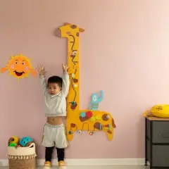 ShpilMaster Wooden Giraffe Sensory Wall Game, Activity Toy Growth Chart for Playroom, Nursery, Preschool, and Doctors' Office