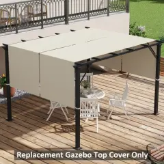 Gulches 2 PCS 4 x 18 Ft Pergola Canopy Replacement - UV Protection Shade Cover, Easy to Install for 10 x 11.8 Ft Pergola, Khaki