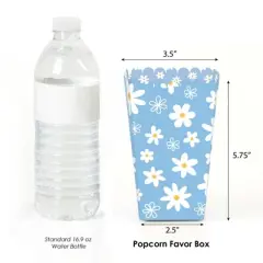 Big Dot of Happiness Blue Daisy Flowers - Floral Party Favor Popcorn Treat Boxes - Set of 12