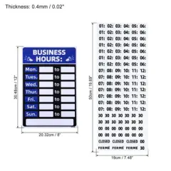 Unique Bargains PVC Changeable Waterproof Store Shop Business Hour Sign 1 Set