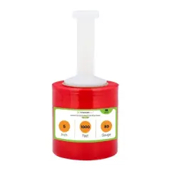 PSBM 12 Rolls 5"x1000 80 Gauge RED Shrink Wrap Stretch Film with handle Heavy Duty