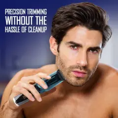 Barbasol LCD Display Rechargeable Vacuum Beard Trimmer with Adjustable Settings - Trial Size