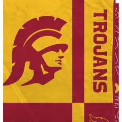NCAA USC Trojans Reverse Block Double Sided Ultra Cozy Blanket
