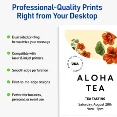 Avery Rectangle Flat Cards, 3-1/2" x 5", Matte White, 40 Total