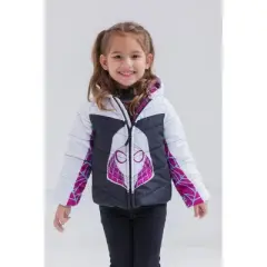 Marvel Spidey and His Amazing Friends Ghost-Spider Girls Zip Up Puffer Jacket Toddler