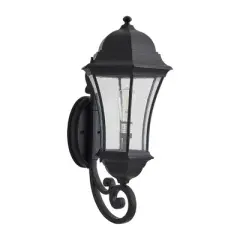 DOMETOUR 27'' Outdoor Wall Lantern, Dusk to Dawn Sensor, Waterproof Light with Clear Glass, Vintage Sconce for Porch, Patio, Entry (No Bulb)