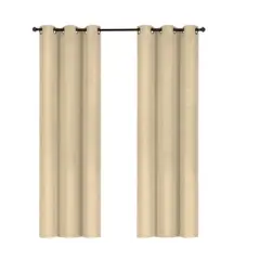 Embossed Solid Blackout Grommet Curtain Panels (Set of 2)