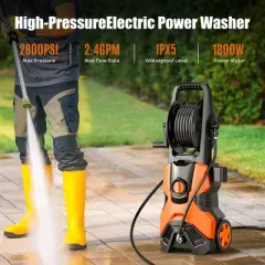 SKONYON 2800 PSI Electric Pressure Washer, 2.4 GPM, 1800W, 5 Nozzles, Foam Cannon, Ergonomic Handle, TSS