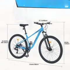 DSVIMOY Bicycles, 29 Inch Mountain Bike for Men Women Boys and Girls, Mountain Bike with Single Speed, Blue, 70.8"*27.1"*40.9"