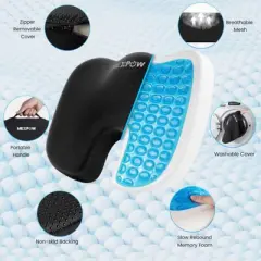 NEXPOW Memory Foam Seat Cushion Cooling Gel Butt Pillow for Tailbone Pain Relief - Chair Cushion