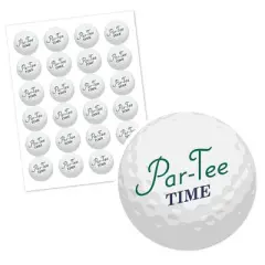 Big Dot of Happiness Par-Tee Time - Golf - Birthday or Retirement Party Circle Sticker Labels - 24 Count