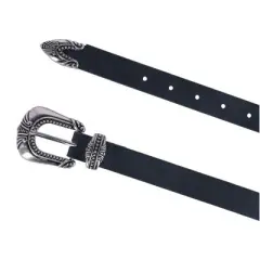 CTM Women's 3 Piece Skinny Western Belt