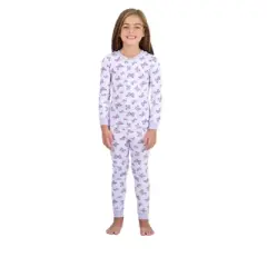 Sleep On It Girls Super Soft 2-Piece Snug Fit Pajama Set - Butterfly