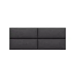 Jaxx Panelist Modern Padded Headboard &ndash; Set of 4 Wall Mounted Panels - Queen, Charcoal Microvelvet