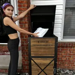 Aivituvin Aivituvin Secure Fir Wood Package Delivery Box| Anti-Theft Parcel Drop Boxes-AIR7011