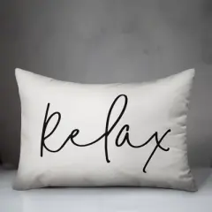 Creative Products Relax Thin Script White and Black 14x20 Indoor / Outdoor Pillow
