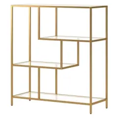 40" Tall Brass Finish Bookcase - Henn&Hart