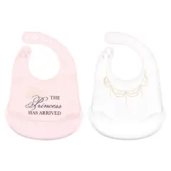 Little Treasure Baby Girl Silicone Bibs 2pk, Princess, One Size