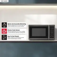 Sharp SMC1452CH 1.4 Cu. Ft. Black Stainless Countertop Microwave