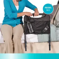 Able Life Bedside Safety Handle & Organizer Pouch for Seniors, Black