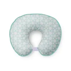 Bacati - 3 pc Petals/Floral Aqua Muslin Hugster Feeding & Infant Support Nursing Pillow with 2 removable zippered covers