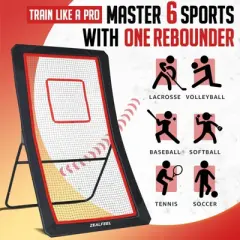 Lacrosse Rebounder 4x7FT/4x6FT with 5 Angles & Target Strip, Bounce Back Net, Multi-Sport training