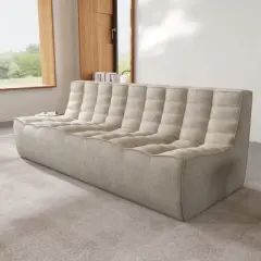 Lazy Floor Sofa Couch,82.68" Bean Bag Chair,Fireside Chair,3 Seater Couch, Corner Relax Sofa Couch for Apartment,No Assembly Needed