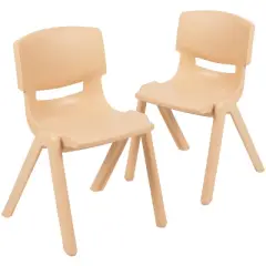 Emma and Oliver 2 Pack Plastic Stack School Chair with 13.25"H Seat, K-2 School Chair