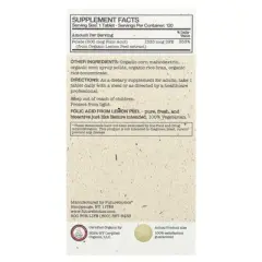 Futurebiotics Folic Acid From Lemon Peel, 800 mcg, 120 Organic Vegetarian Tablets
