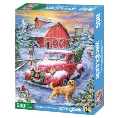Springbok Holidays on the Farm Jigsaw Puzzle - 500pc: Memory Skills, Creative Thinking, Cardboard Material