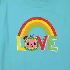 Girl's Cocomelon Love Watermelon Logo Crop Top T-Shirt