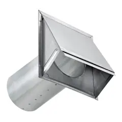 Lambro&reg; 6-In. 26-Gauge Galvanized Steel Exhaust Wall Hood Vent with Damper and 11-In. Pipe, 3460G-11 in Silver