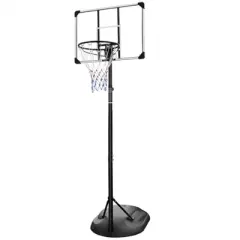 YONWAY Portable Basketball Hoop System Stand Height Adjustable 7.5ft - 9.2ft with 32 Inch Backboard and Wheels for Youth Adults
