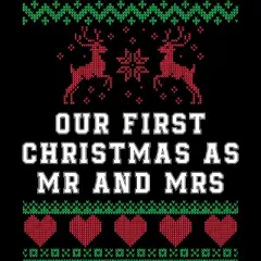 Men's Design By Humans Our First Christmas As Mr & Mrs T-Shirt By UnlockedHTK Tank Top