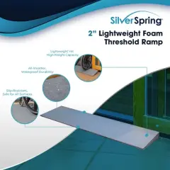 VersaRamp 2" Rise Lightweight Foam Threshold Ramp, Portable Access for Wheelchairs and Mobility Scooters at Doors, Curbs and Steps, 800 Lb Capacity