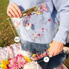 Packed Party Celebrate Acrylic Clipboard; Cute Plastic Decorative Fancy Clip Board for School Teachers, Kids, and Women; Fun and Stylish Transparent