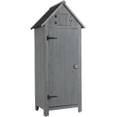 Kelly Solid Wood House Shape Storage Shed, Patio Cabinet Tool Shed, Outdoor Furniture - Maison Boucle
