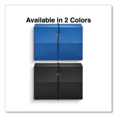 Universal Poly Index Card Box, Holds 100 3 x 5 Cards, 3 x 1.33 x 5, Plastic, Black/Blue, 2/Pack