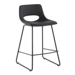 Set of 2 Robbi Steel/Faux Leather Counter Height Barstools - LumiSource