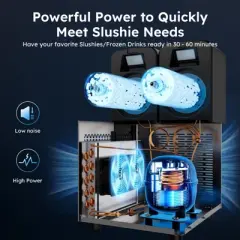 Mojgar Slushy Machine, 3L*2 Frozen Drink Machine with Automatic Cleaning