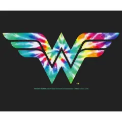 Junior's Justice League Tie Dye Logo Festival Muscle Tee